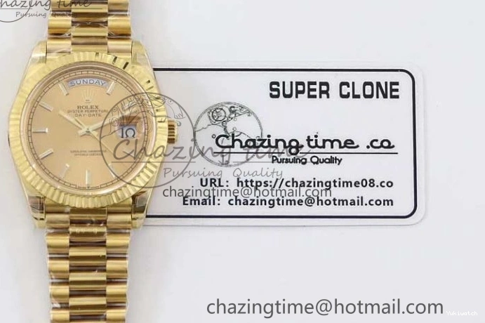 Bracelet YG 40mm Steel 904L 1:1 on YG TWF Dial Edition A2836 Best Crystal Date YG Day 0311